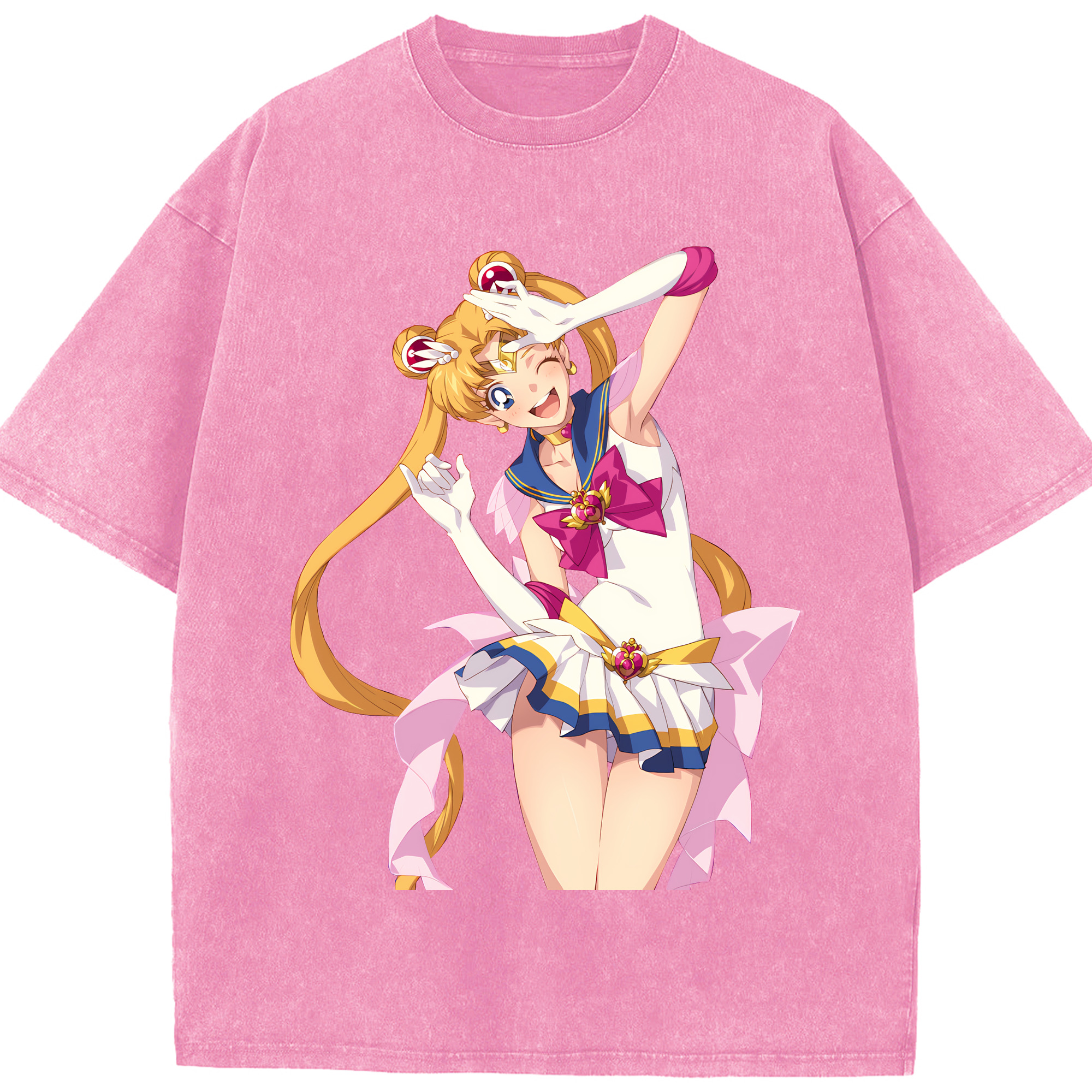 （画像用） 美少女戦士セーラームーン 月野 うさぎ つきの うさぎ Sailor Moon Tsukino Usagi 綿100% ヴィンテージ風 半袖Tシャツ（フロントプリント）